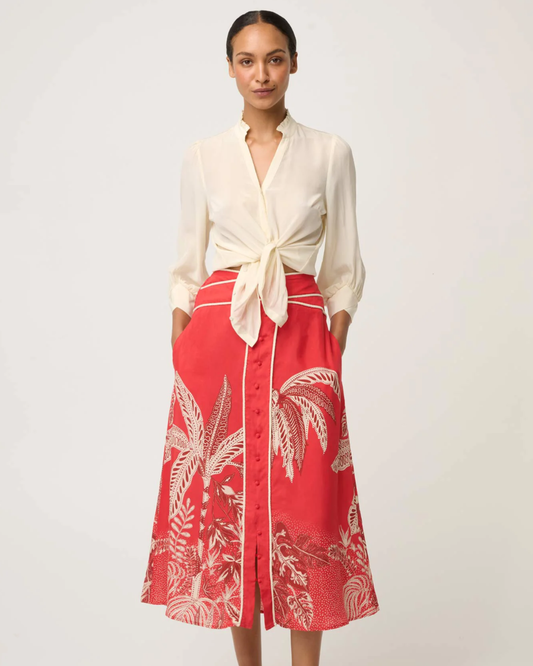 Once Was - Harper Criss Cross Waist Panel Skirt