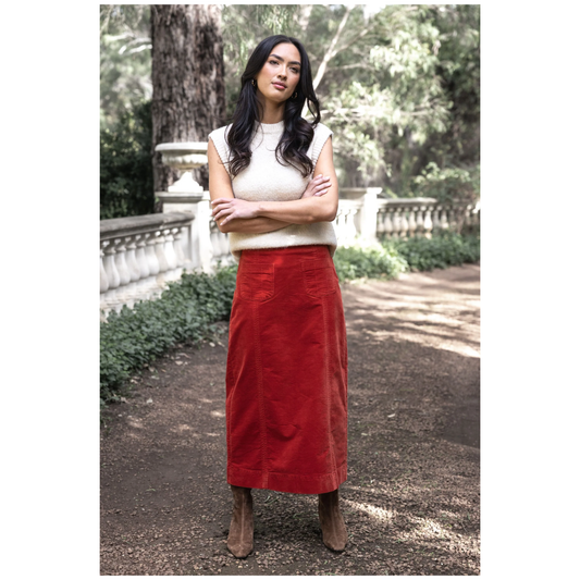 Gabi Velour Jacket | Rust