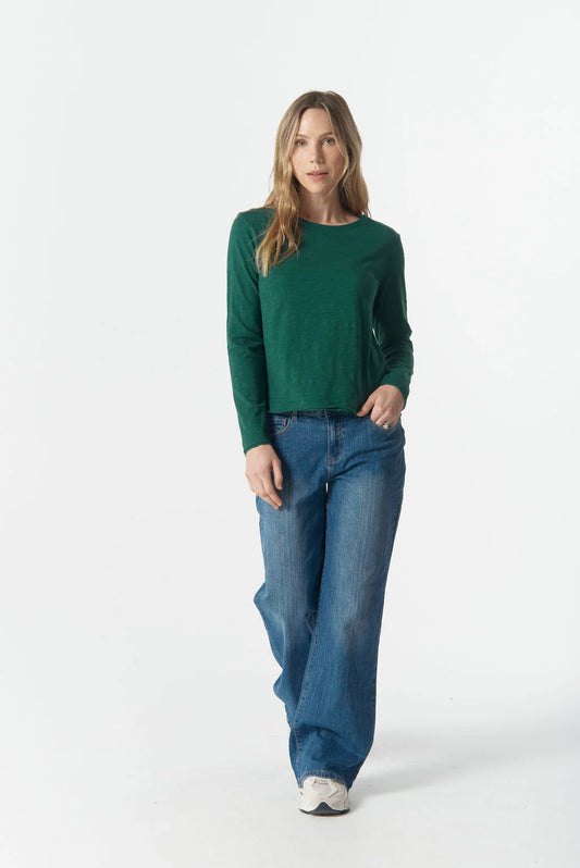 Cloth+Paper+Scissors - Split Long Sleeve Tee | Green