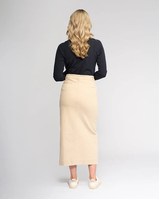 Vassalli - Rook Denim Skirt | Oat Denim