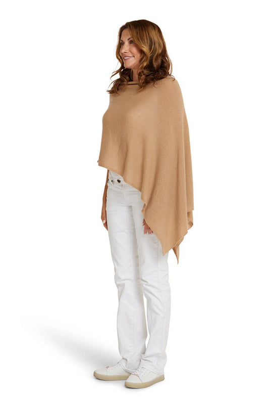 Classic Travel Poncho - Baby Camel | 100% Cashmere