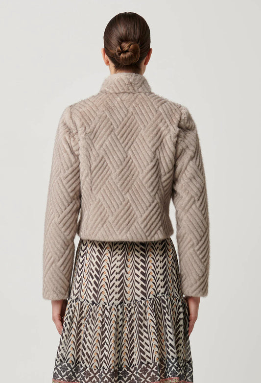 Once Was - Clover Faux Fur Cropped Jacket