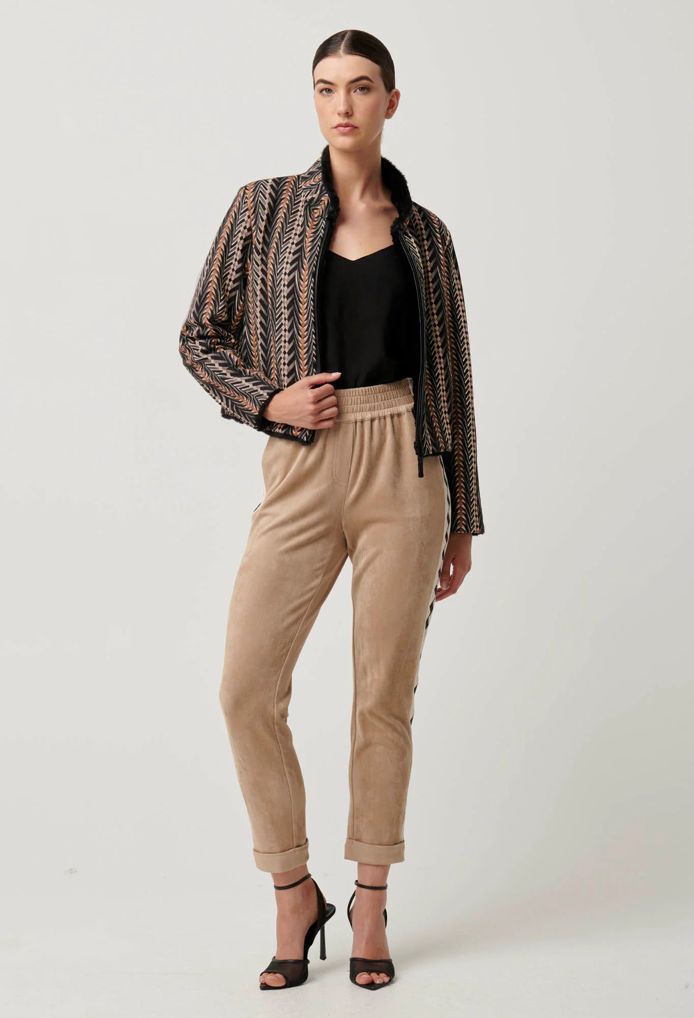 Once Was - Everley Faux Suede Jogger | Wheat