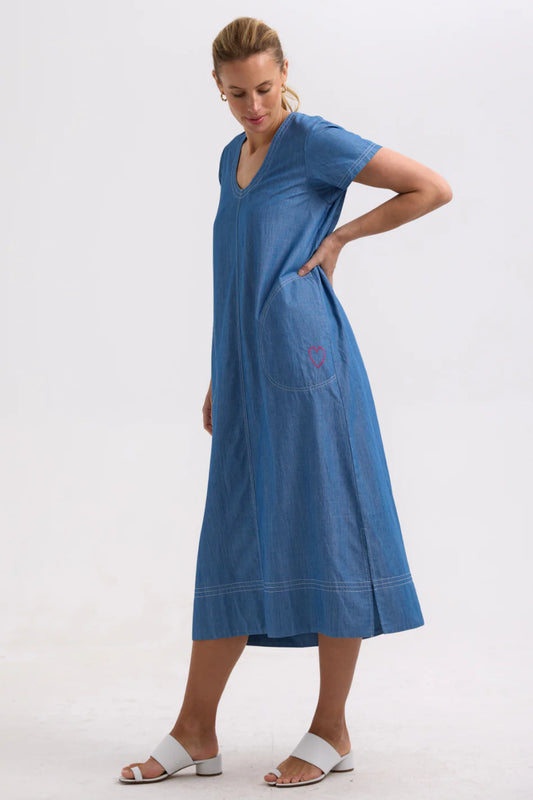 Billie Jean - Dress | Washed Denim (ZP7747)