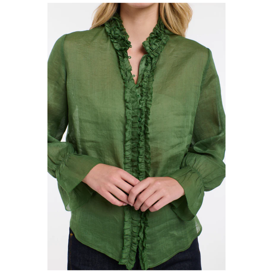 Vanessa Frill Shirt | Moss
