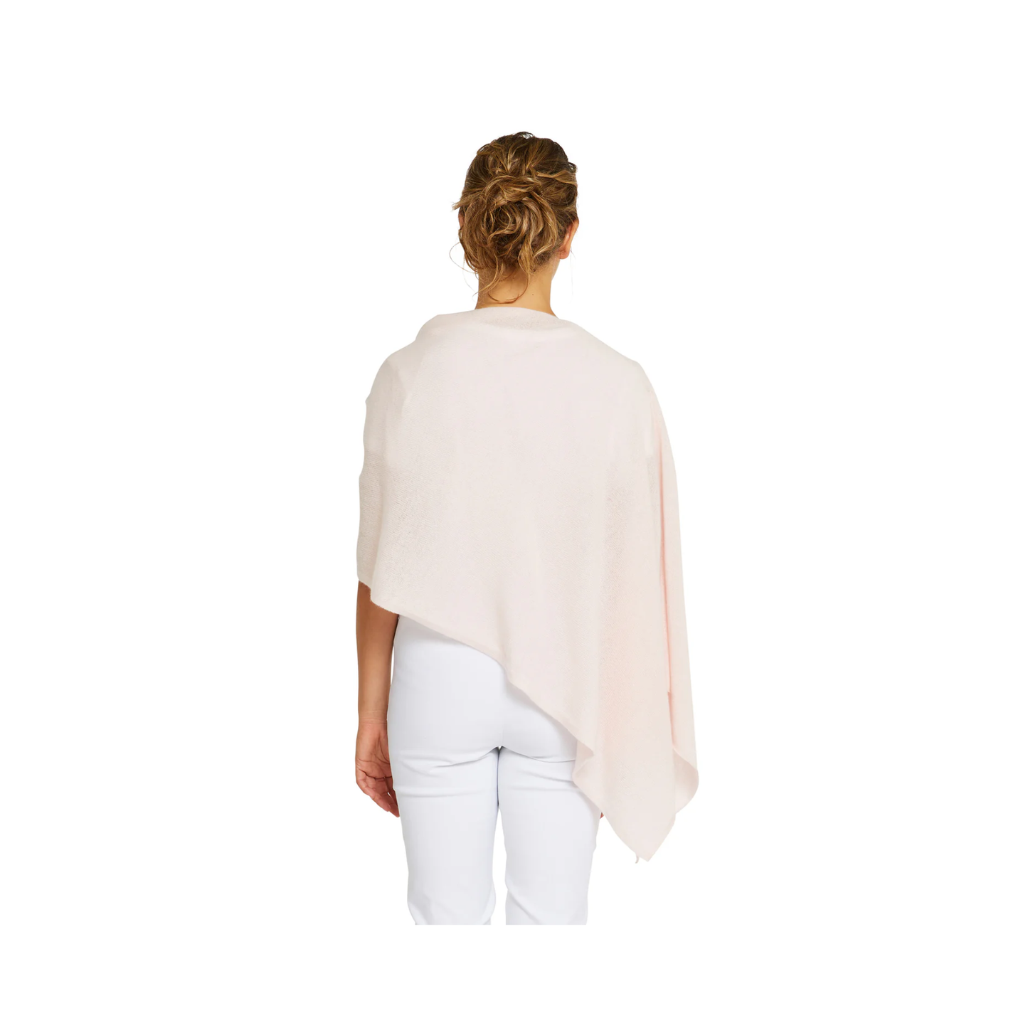 Classic Travel Poncho - Pale Pink | 100% Cashmere