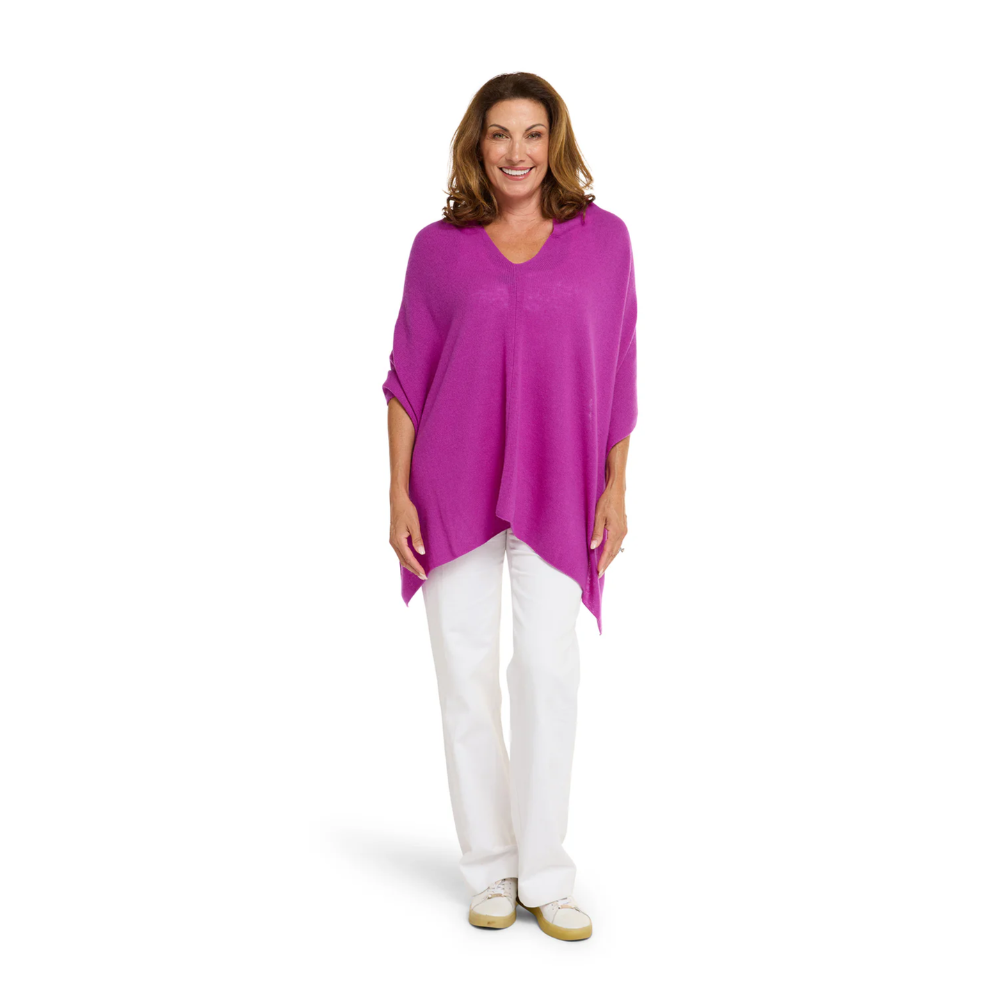 Classic Travel Poncho - Boysenberry | 100% Cashmere