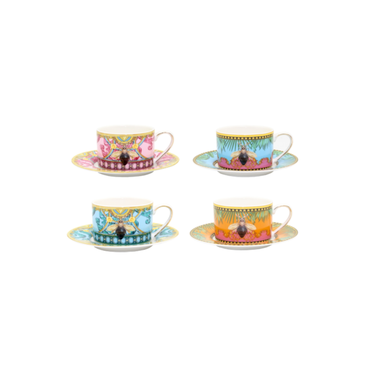 Giftware - Bee Cup & Saucer Set/4 | PICK-UP INSTORE ONLY