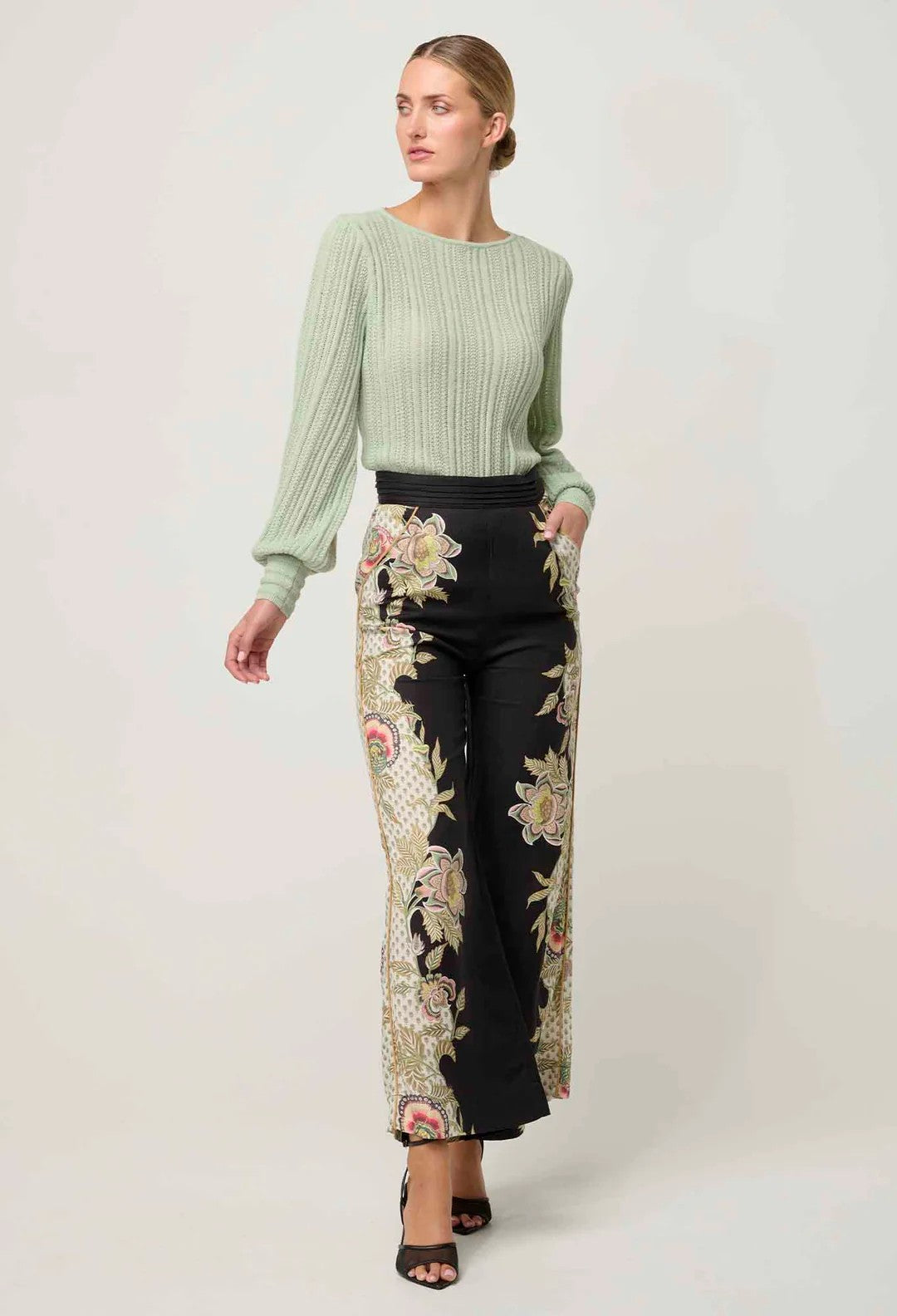 Once Was - Merida Linen Viscose Pant - Mariposa Nero