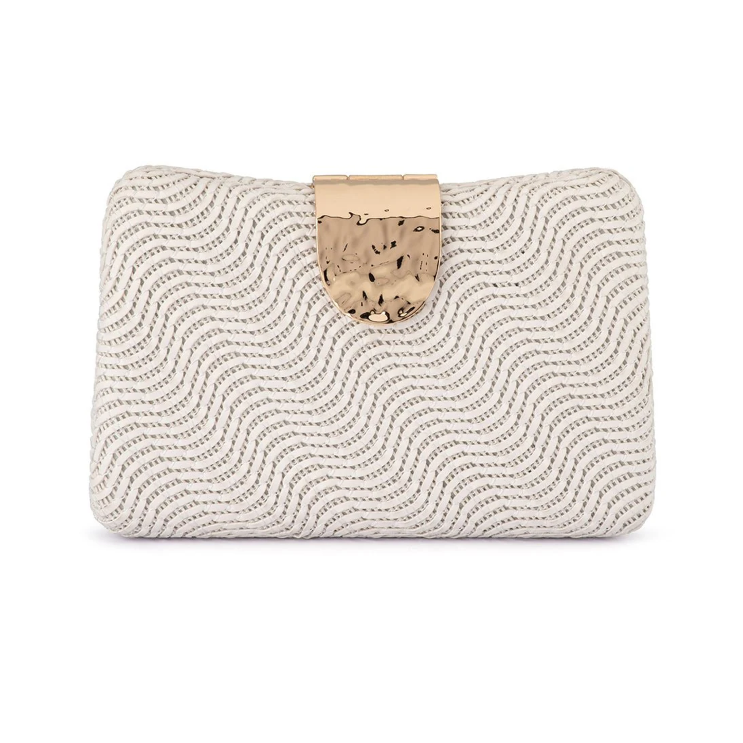 Olga Berg - Lindy Woven Clutch | White