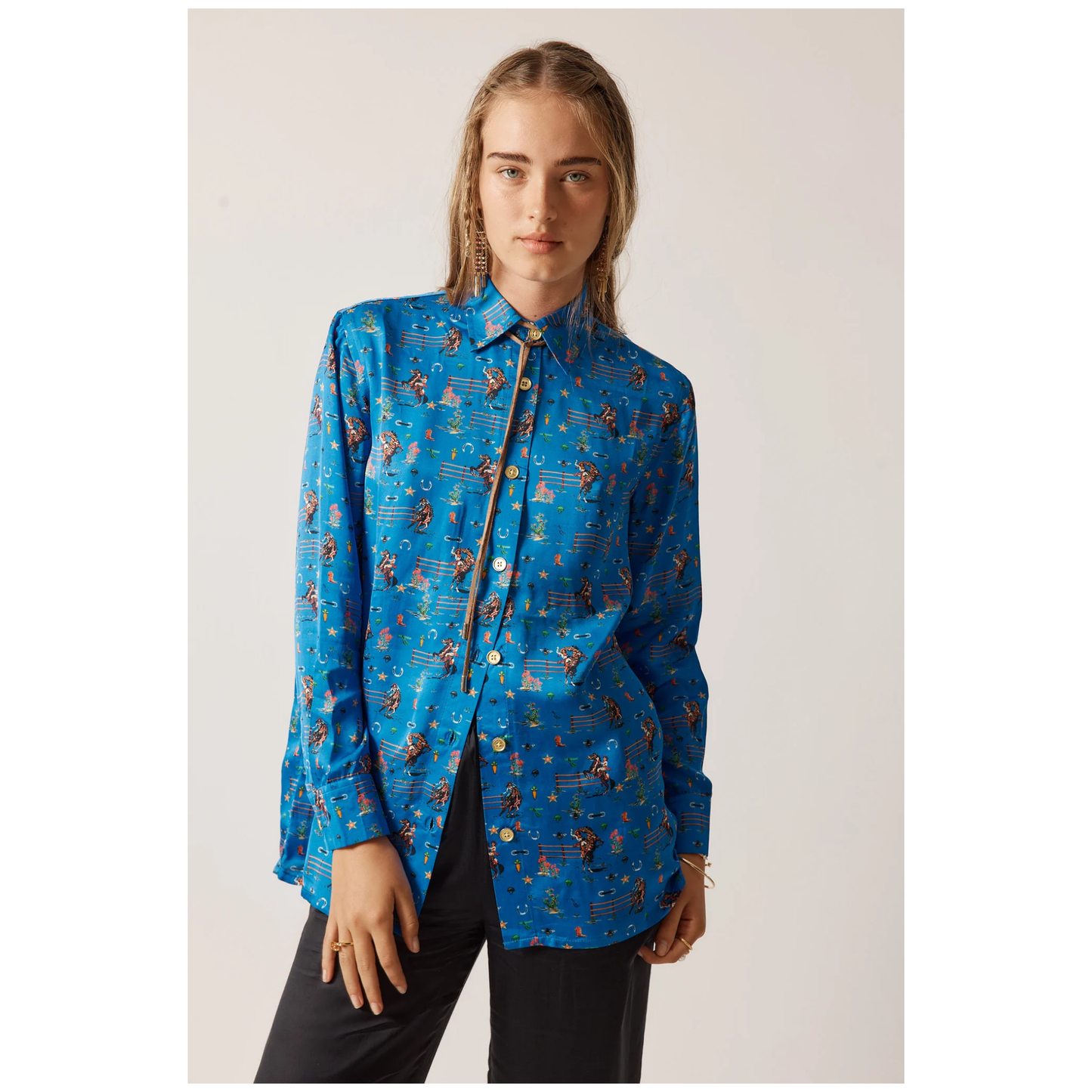 Howdy Cowgirl Shirt | Blue