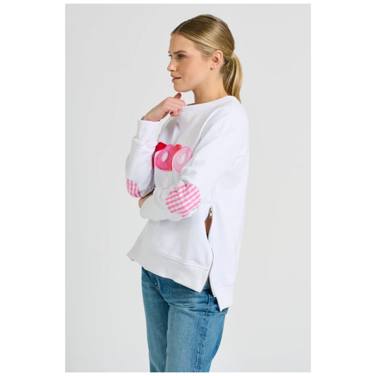 Shirty - Classic Zipside XOXO Sweatshirt | White Combo
