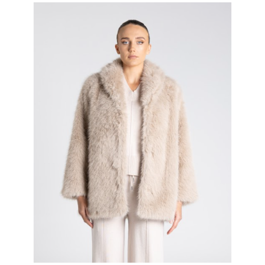 Christina Faux Fur Coat | Oat