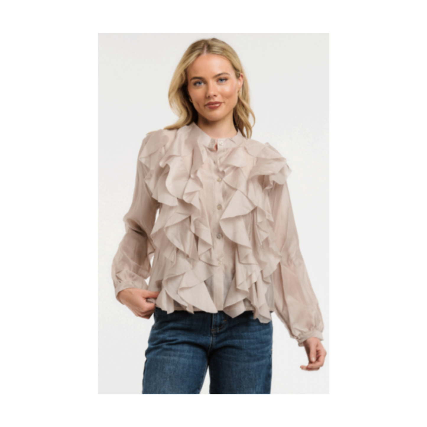 Urban Luxury - Mindy Chiffon Blouse | Chamapgne