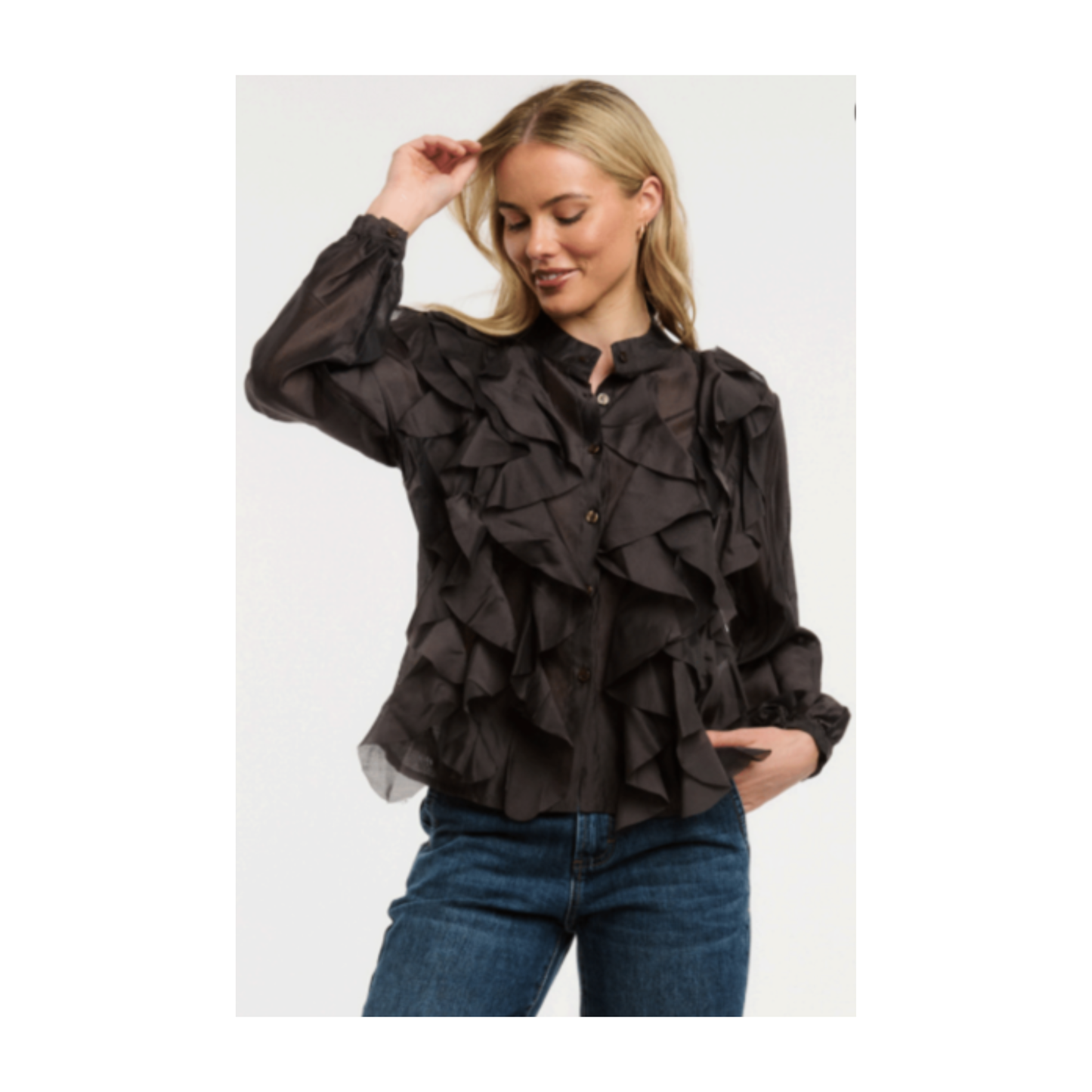Urban Luxury - Mindy Chiffon Blouse | Choco