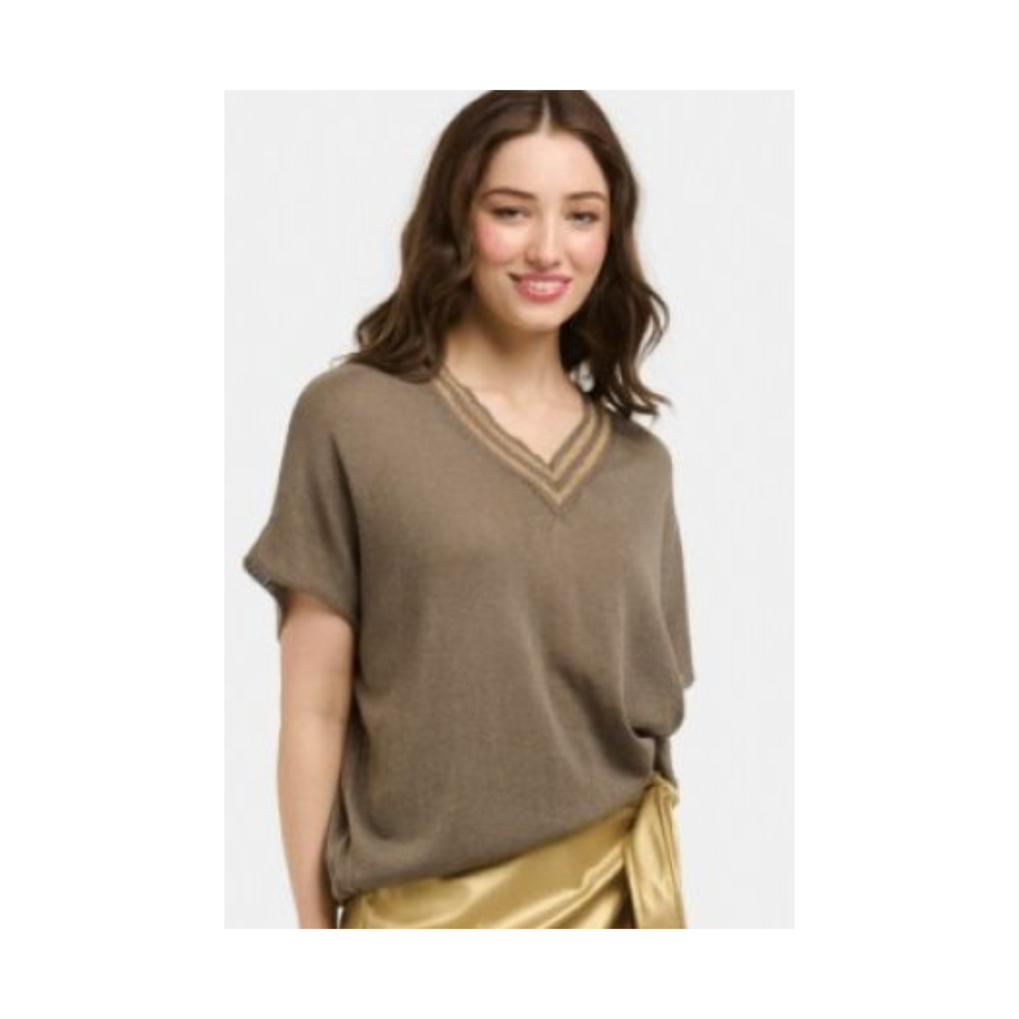 Urban Luxury - Molly Knit Top | Mud/Lurex