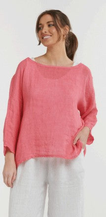 Urban Luxury - Pisa 3/4 Sleeve Linen Top