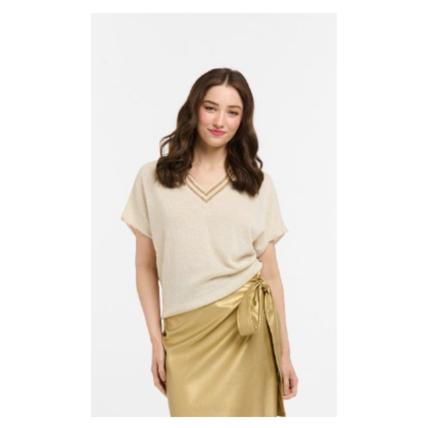 Urban Luxury - ORO Lurex Trim Knit Top