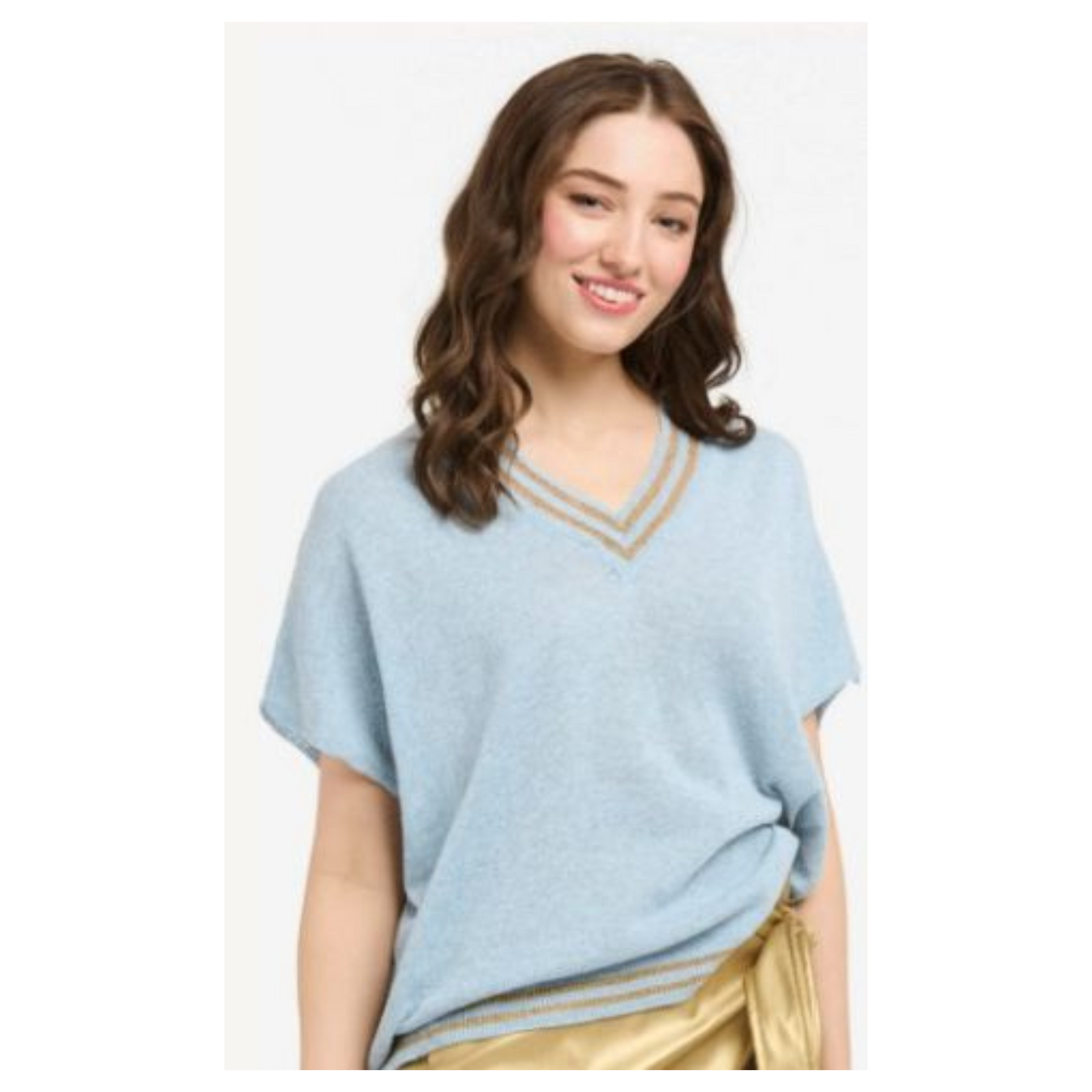 Urban Luxury - ORO Lurex Trim Knit Top