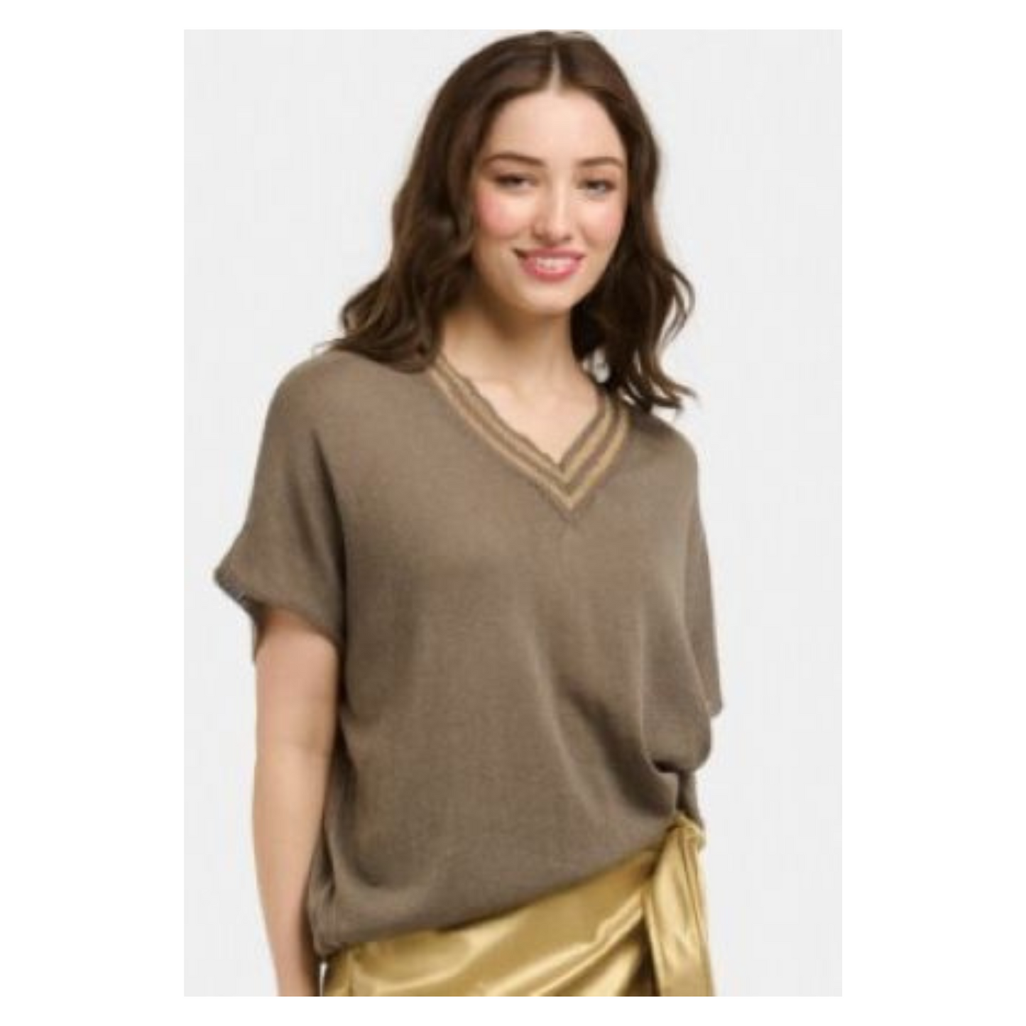 Urban Luxury - ORO Lurex Trim Knit Top