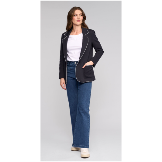 Vassalli - Ora Contrast Trim Blazer | Ink