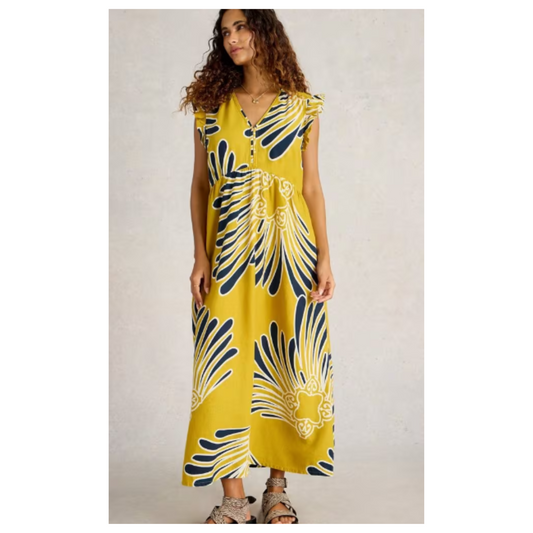 White Stuff - Lorna Linen Maxi Dress | Yellow Print