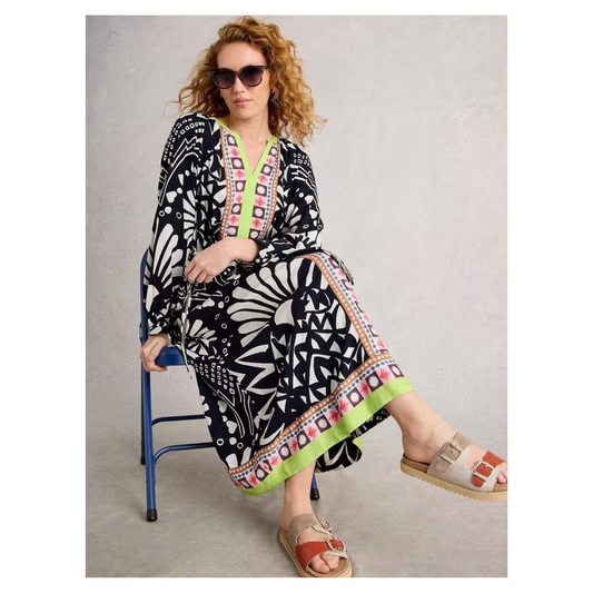 White Stuff - Liv Midi Dress | Navy Print