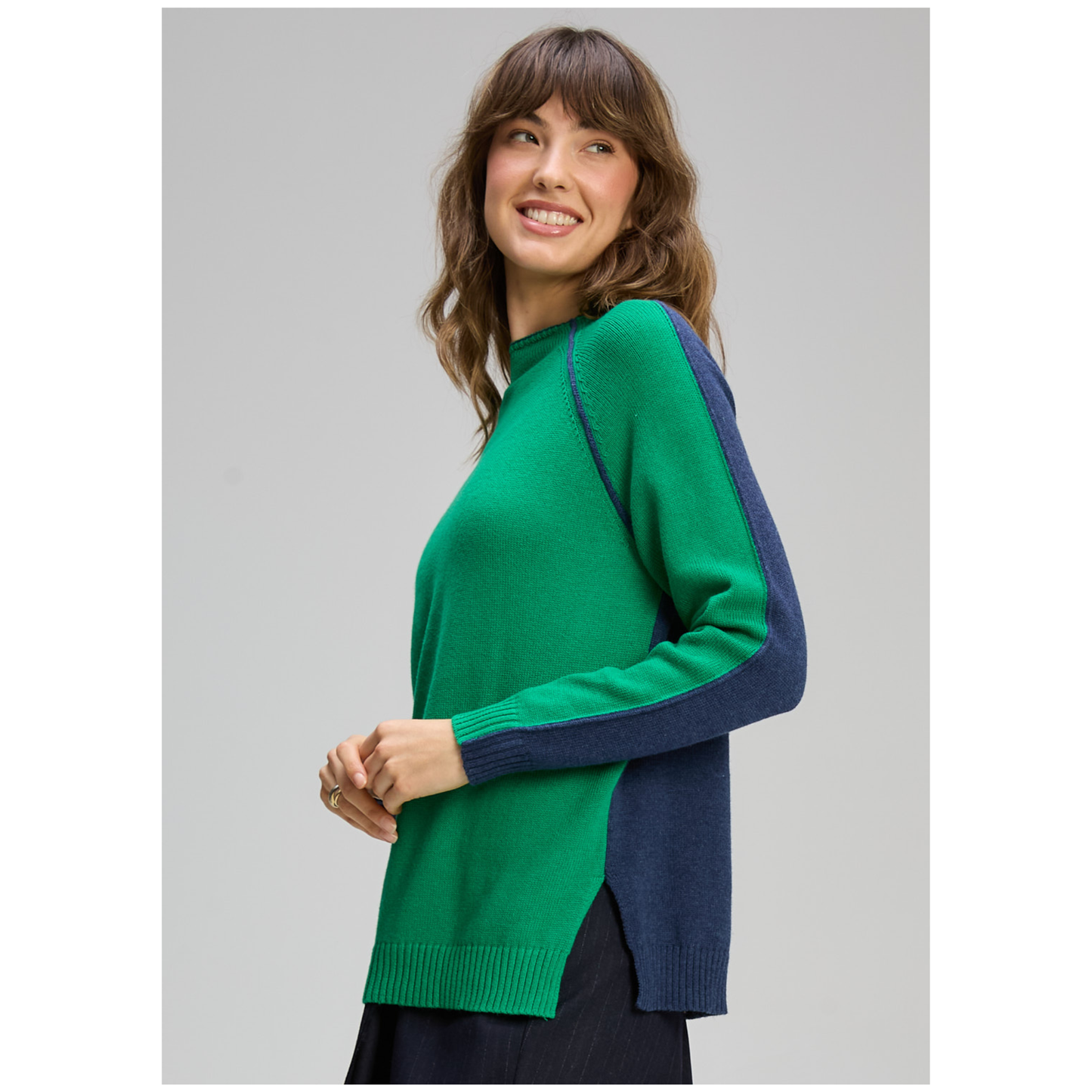 Zaket & Plover - Gemini Two Way Sweater | Denim | Cotton/Cashmere ZP8125