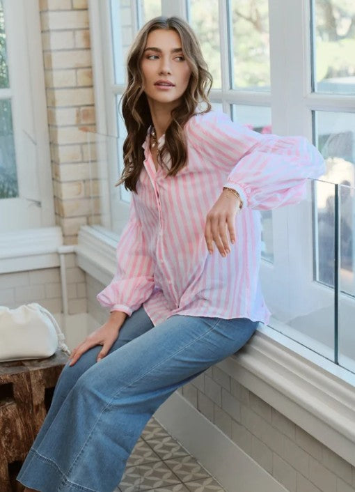 Zjoosh - Jo Striped Shirt | Pink