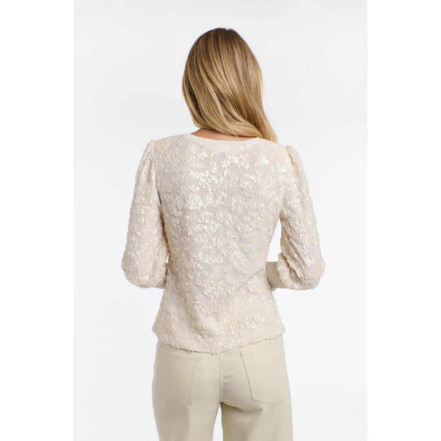 Sydney Sequin Top | Cream