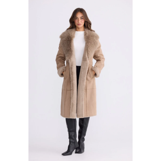 Rosamund Fur Coat | Taupe
