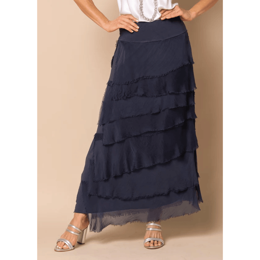 Fifi Silk Skirt | Navy