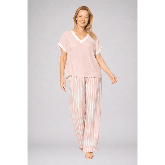 Ainsa Pants | White/Rosa | La Strada