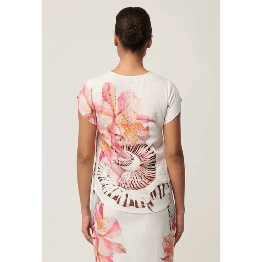 Avis Linen Top | Nautilus Bloom | Once Was