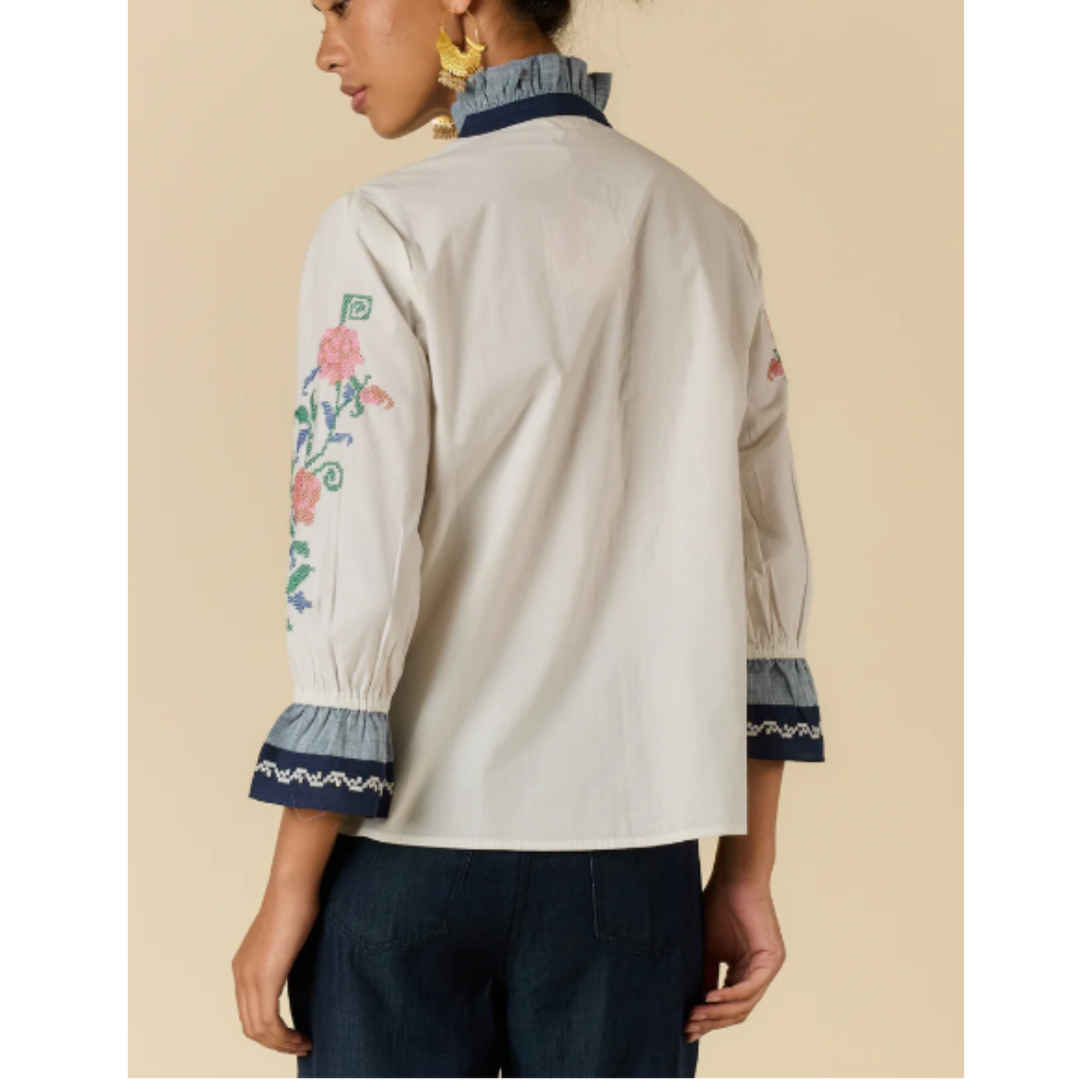 Lara Frill Shirt | Cream