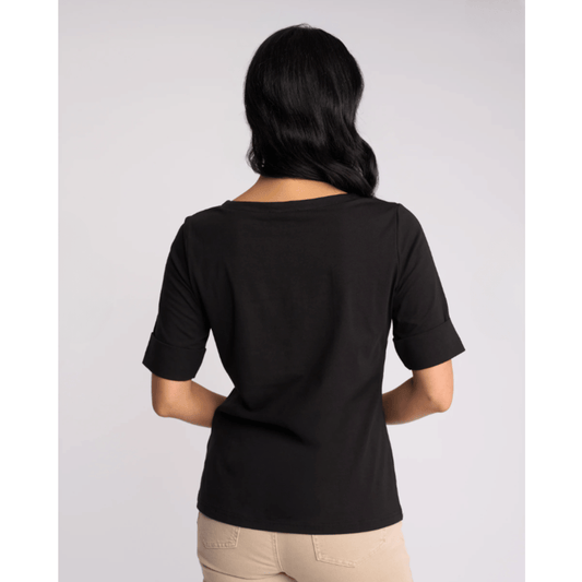Boat Neck Top | Black