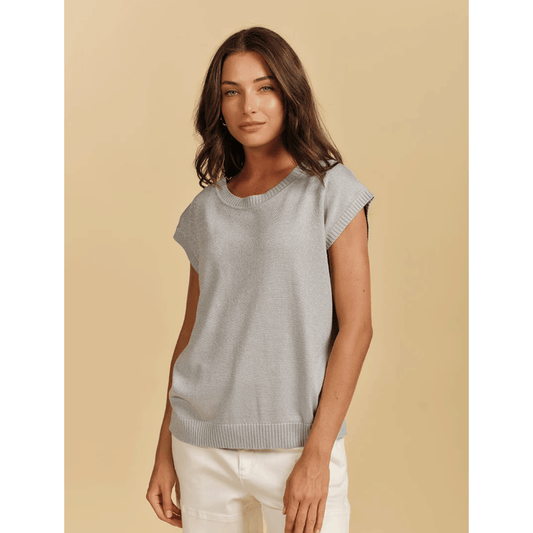 Carla Glitter Tank Top | Silver | Zjoosh