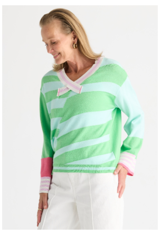 Tuvaly Stripe Sweater | Jelly Mint
