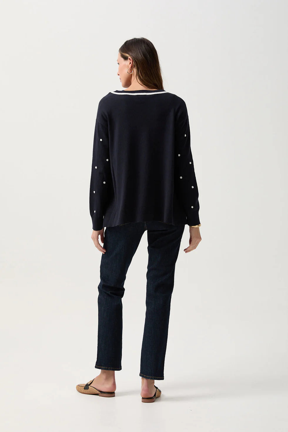 Goondiwindi Cotton - Sapphire V-Neck Swing Sweater