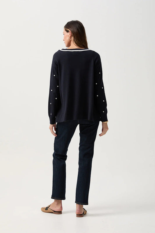 Goondiwindi Cotton - Sapphire V-Neck Swing Sweater