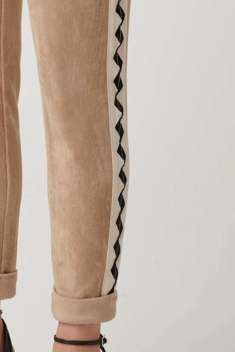 Once Was - Everley Faux Suede Jogger | Wheat