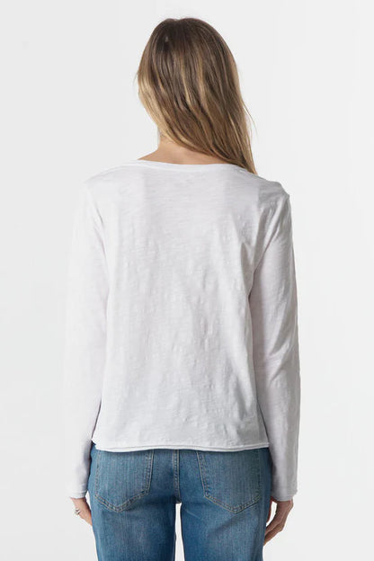 Cloth+Paper+Scissors - Split Long Sleeve Tee | White