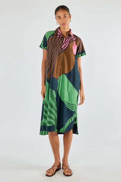 Papillon Button Dress | Black | Itami