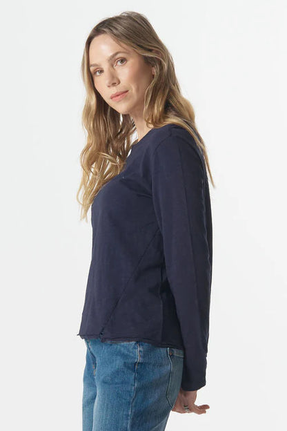 Cloth+Paper+Scissors - Split Long Sleeve Tee | Parisian Navy