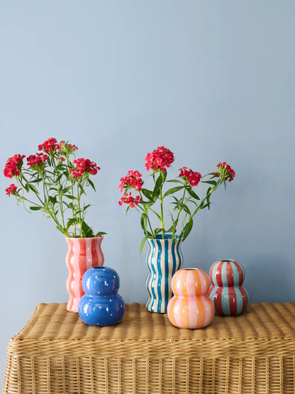 Palma Red & Pink Stripe Vase | PICK-UP INSTORE ONLY