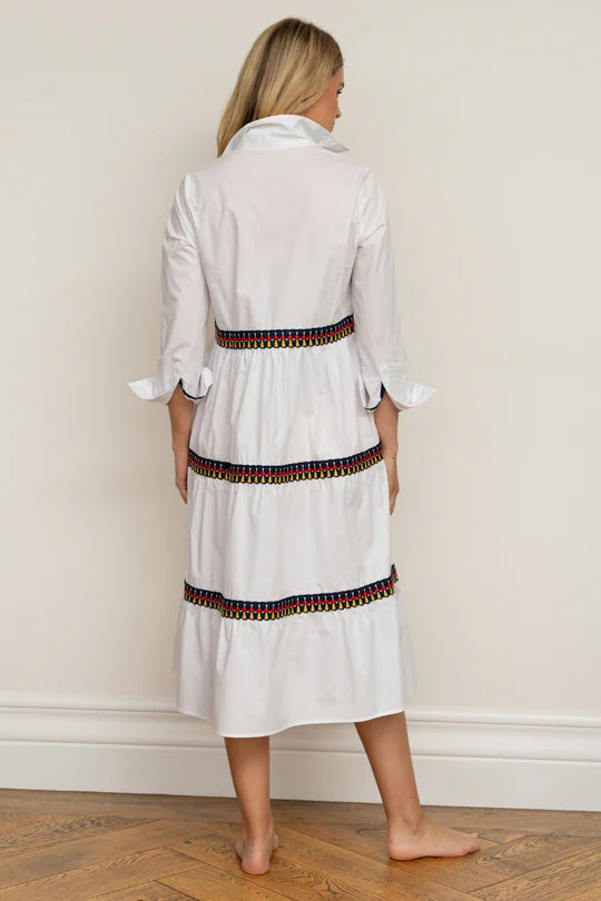 Marlo People Trim Dress | White | Shirty