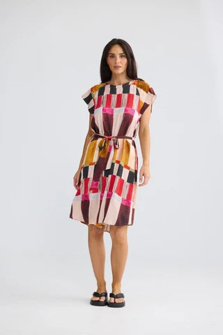 Boulevard Short Dress | Painterly Geo