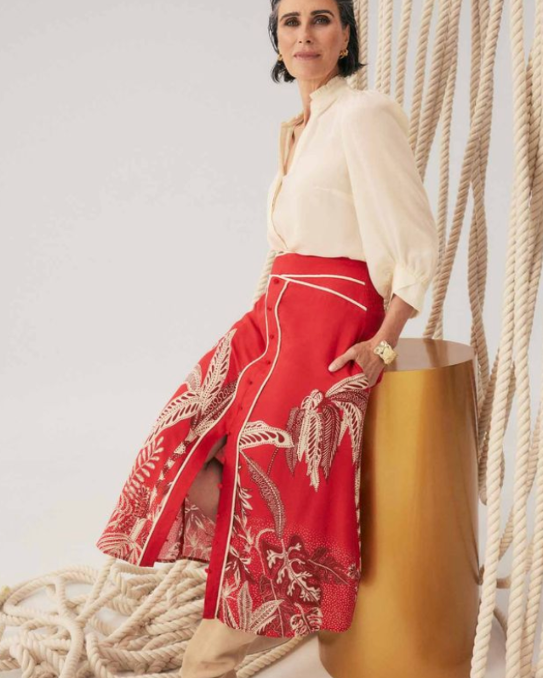 Once Was - Harper Criss Cross Waist Panel Skirt