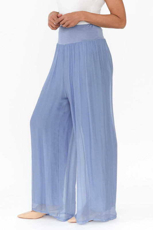 Azure Pant | Blue - Silk