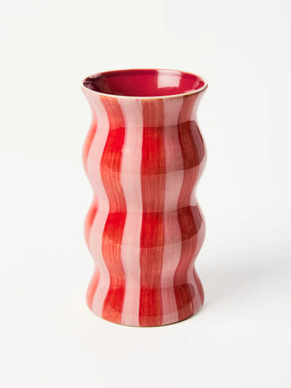 Palma Red & Pink Stripe Vase | PICK-UP INSTORE ONLY